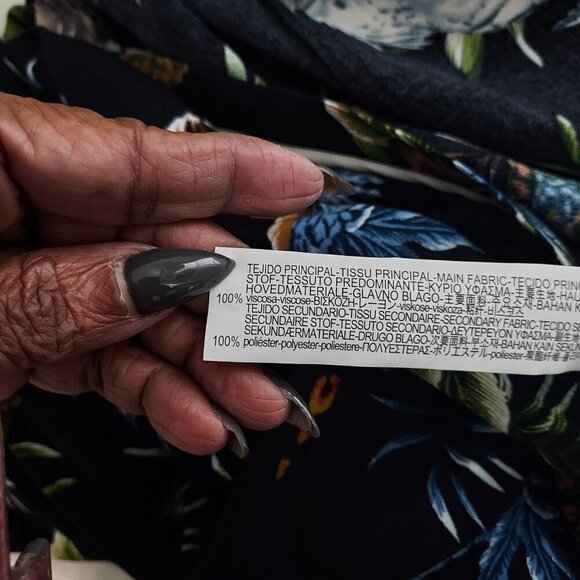 Zara Tropical Print Wide Leg Jumpsuit Size XS - Picture 10 of 16